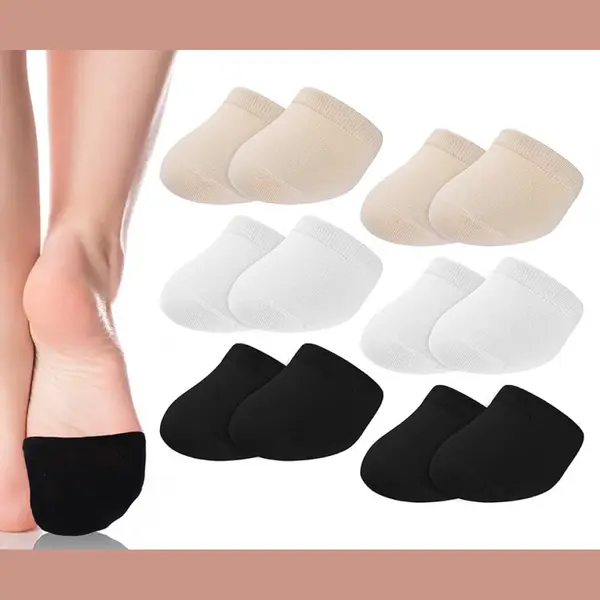 Fine Cotton Teensokjes - Dames Teensokjes Beige - One Size - 6 Paar - Katoen - Halve Sokken - Yoga Sokken - Gladde Teennaad - Geen Vervelende Naden thumbnail