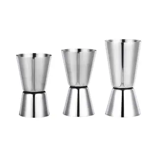Maatbeker - Jigger Voor Cocktails - 3 Stuks - Rvs - 15 Ml / 30 Ml - 20 / 40 Ml - 25 / 50 Ml - Shotdispenser - Drankmaatje - Cocktailmaatje -
