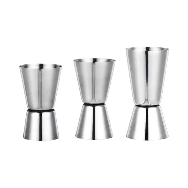 Maatbeker - Jigger Voor Cocktails - 3 Stuks - Rvs - 15 Ml / 30 Ml - 20 / 40 Ml - 25 / 50 Ml - Shotdispenser - Drankmaatje - Cocktailmaatje - thumbnail