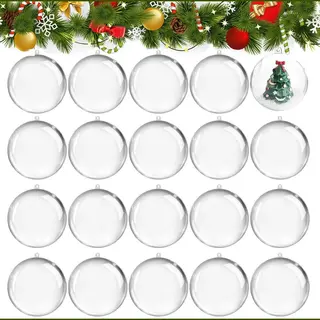 20x Transparante Kerstballen (6cm) - Om Te Vullen En Te Versieren - Kerstballen - Kerstversiering - Kerstballen - Gepersonaliseerde