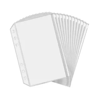 A5 (21x14, 9cm) Binder Zakken - 12 Stuks - Geldmapjes Met Sluiting - 6 Gaten Budget Cash Enveloppen Voor Budgettering - Transparante Ritsmap -