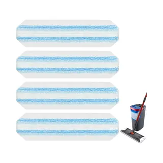 4 Pack - Geschikt Voor Vileda H2Pro Flatmop Vervanging - Geschikt Voor OCedar H2prO Vlakmopsy - Voor Harde Vloeren - Dweilkopvervanging - Vervangende