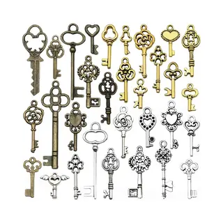 31 Stuks - Vintage Sleuteldecoratie - Sleutelhangers - Sieradenaccessoires - Bedeltjes - Vintage Sleutelhangers - Bedeltjes En Hangers Voor Dames -