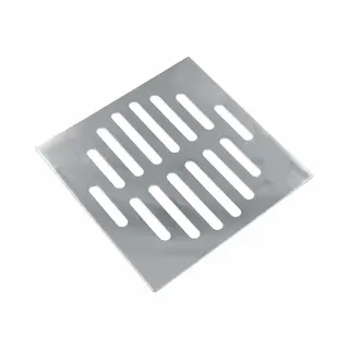 Rvs Afvoerdeksel, Vierkant, 15 Cm, 14 Gaten, Zilverkleur