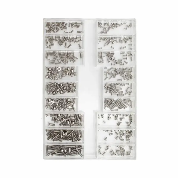 Schroefset - 500 Stuks - M1, 2 T/m M2 - Schroeven Set - Verzonken Kop - Platte Kop - Diy Assortiment - Schroefjes Metrisch - Roestvrij Staal Micro thumbnail