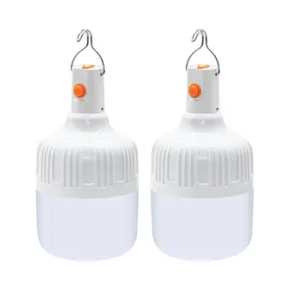 Kampeerlantaarn - Stroomuitval Noodverlichting - 2 Stuks - Bulb Usb Lantaarn - 360 Graden Verlichting - Aanraakschakelaar - 3 Modi - 20w - Geen