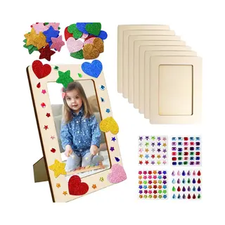 8x Diy Fotolijstjes Beschilderen - Fotolijstje - Fotolijst - Fotolijsten - Fotokader - Houten Fotolijstje - Houten Lijst Voor Kinderen - Met