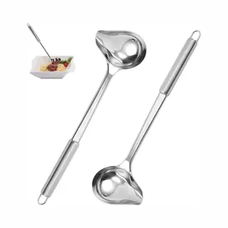 Jus/saus Lepel - 2 Stuks - Juslepels - Sauslepels - Roerlepel - Soeplepel - Kooklepel - Opscheplepel - Sauslepel - Serveerlepel - Lepels - Roeren -