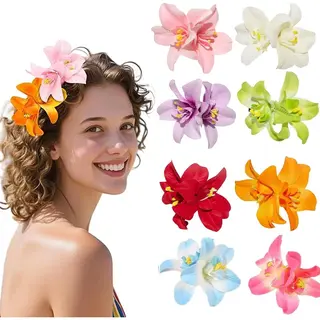 8x Haarklem Bloem - Haarklemmen - Haarklem - Haarclips Dames - Haarspelden - Haarclip - Haarspeld - Hawaii Bloemen Haarspelden -