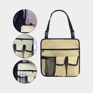 1 Stuk(Khaki)Stoel Armleuning Organisator - Waterdicht - Strandstoel - Hangend Opbergtasje - Snacktas Met 4 Zakken - Voor Outdoor Opvouwbare