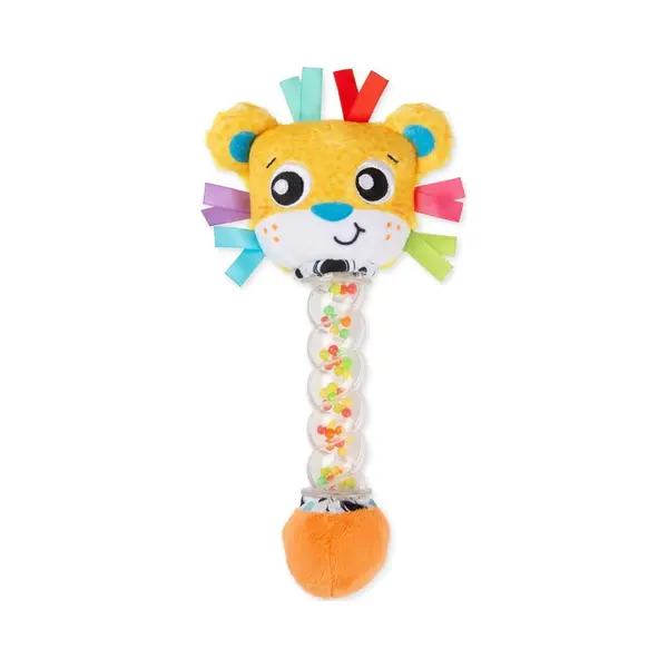 Playgro Lion Rainmaker Rasselstab Für Sensorische Stimulation, Musikspielzeug Für Babys, Löwen-Thema, Regengeräusche, Riesen Akkord Stoff, Leicht thumbnail