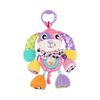 Playgro Activity Friend Dixie Dog - Baby Speelgoed - Hangspeeltje - Kinderwagenspeeltje - Rammelaar - Kinderwagenaccessoire - Buggyaccessoire -
