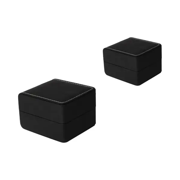 Matzwarte Horlogebox Set Van 2 Stuks - Pu Leren Opbergcases Met Presentatiekussens - Luxe Opberging Voor Horloges En Sieraden thumbnail