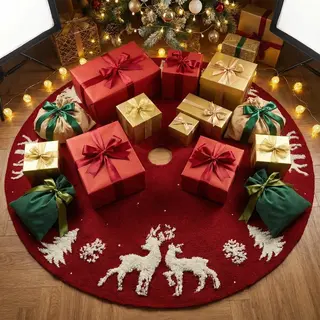 Cnl Sight Xxl Kerstboomrok Met Brei Patronen-Verdikt En Zacht- 3D Patroon Kerstkleed - Kerstboomkleed- Kerstversiering Kerstdecoratie Kleed - Kerst Decoratie -