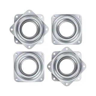 Draaitafellagers - 4 Stuks - 71 * 8 Mm - Draaiplateau - Draaikrans - Vierkante - Zilver - Metaal - Kogellagers - Draaibaar 360 Graden - Geschikt Voor