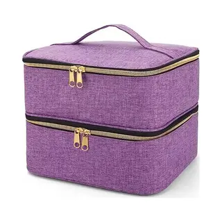 Nagellak Koffer - Nagelkoffer - Nylon - Draagtas - Nail Art - Met Verwijderbaar Verdelers - Storage Case Gellak - Nagellak Organizer - Uv Gellak Lamp