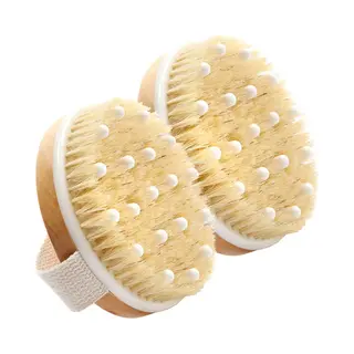 (2 Stuks) Dry Brush For Cellulite And Lymphatic Drainage, Exfoliating Brush With Soft Massage Nodules, Dry Brushing - Droog Borstel - Anti Cellulitis