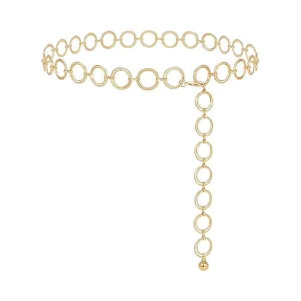 Damesriem - 105 Cm - Kettingriem - Verstelbare Tailleketting - Dunne Riem - Dameskledingriem - Taillekettingriem - Jurkkledingketting - Goud thumbnail