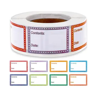 500 Stuks 1 Rol - Diepvriesetiketten - Diepvries Stickers - Houdbaarheidsetiketten - Inmaaketiketten - Etiketten - Kleur - Verwijderbare - 4 X 2.5 Cm