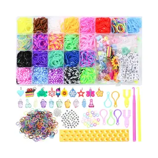 Behave Loombandjes Starterspakket - Loom - Loombox - Eco Friendly Latexvrije Loom Elastiekjes - 23 Kleuren - Extra 1000 Multi Color Looms - Veel