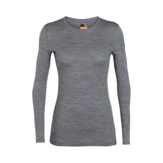 Icebreaker Merino 200 Oasis Damen-T-Shirt, Langärmelig, Thermounterhemd Für Kaltes Wetter, Rundhalsausschnitt, Größe S, Gritstone Heather