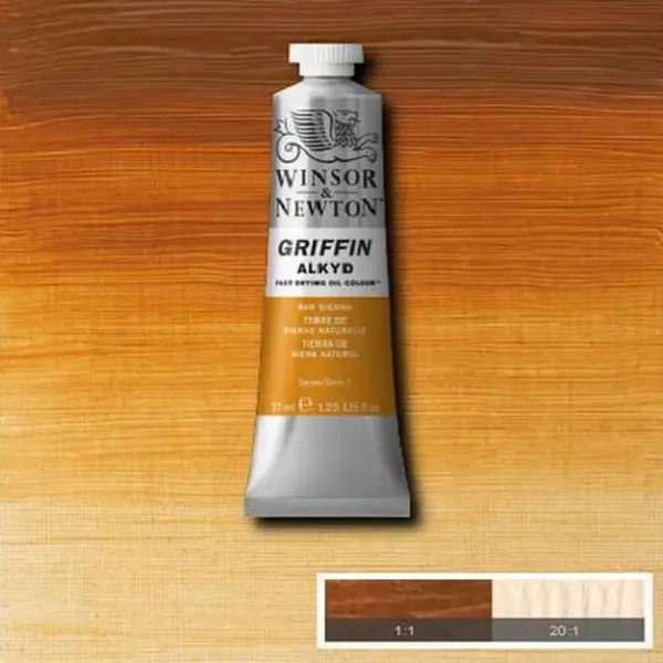 Winsor & Newton 1914552 Griffin 37ml Alkyd Fast Drying Oil Colour Tube - Raw Sienna thumbnail