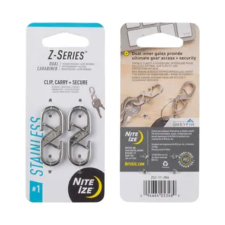 Nite Ize Z-Series Dual Chamber Carabiner #1-2 Pack