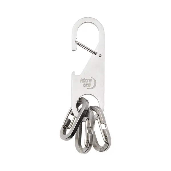Nite Ize Z-Rack Keychain Bottle Opener - Small Stainless-Steel Keychain - Carabiner With Bottle Opener - Keychain Bottle Opener With Three MicroLink thumbnail
