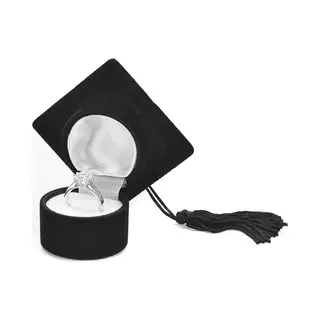 Ringdoosje - Sieradendoos - Juwelendoos - Verloving - Bruiloft - Examenfeest - Cadeau - Trouwring Houder - Huwelijk - Ring Case - Zwart - Ring Gift
