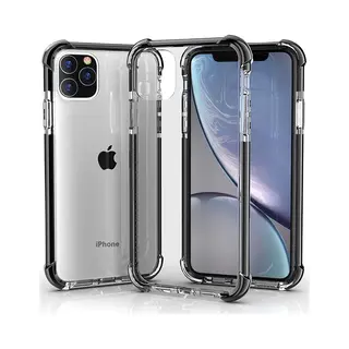 ShieldCase Bumper Shock Case Geschikt Voor Apple IPhone 11 Pro Max - Transparant Hoesje Met Gekleurde Randen - Kwalitatieve Backcover - Zwart