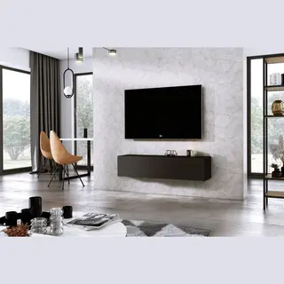 Meubel Square - Tv Meubel Diamond - Mat Zwart - 120cm - Hangend Tv Kast