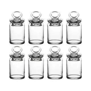 Pasabahce Glazen Kruidenpotjes-Set Van 8-240cc-