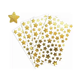 Allemaalstickersenzo Gouden Sterren Stickers - 4 Stickervellen - 248 Stickers - Stickers Kerst