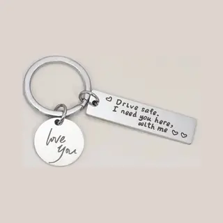 Soraro Sleutelhanger Voor Hem En Haar | Zilverkleurig | Drive Safe | Love You | Relatie Geschenk | Relatie Koppel Cadeau | Cadeautje Voor Vrouw |