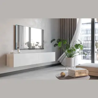 Meubel Square - Tv Meubel Fly - Mat Wit - 180cm - Hangende Of Staande Kast