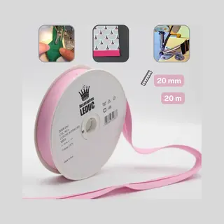 Accessoires Leduc 20 Meter Biaisband Katoen, Afgewerkt 20/8/8, Kleur 5614 Roze