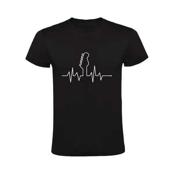 Sol's Gitaar Hartslag Heren T-shirt - Muziek - Gitarist - Band - Rock N Roll - Elektrische Gitaar - Heartbeat thumbnail