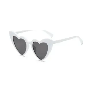 BlueyShop Hartjes Zonnebril - Unisex - Festival Bril - Wit