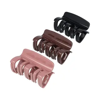 Haarsoires Haarspeld Haarklemmen 8cm – Xl Recht Model – Zwart Bruin Roze – Set Van 3 - Haarclip Klem - Hair Claw - Voor Opsteken Haar - Hair