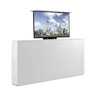 Bedonderdeel - Soft Bedden Tv-Lift Meubel Voetbord - Max. 43 Inch Tv - 140 Breed X85x21 - Lederlook Wit