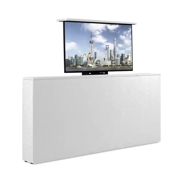 Bedonderdeel - Soft Bedden Tv-Lift Meubel Voetbord - Max. 43 Inch Tv - 140 Breed X85x21 - Lederlook Wit thumbnail