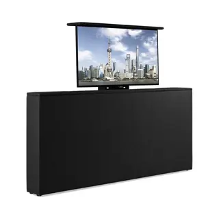 Bedonderdeel - Soft Bedden Tv-Lift Meubel Voetbord - Max. 43 Inch Tv - 160 Breed X85x21 - Lederlook Zwart