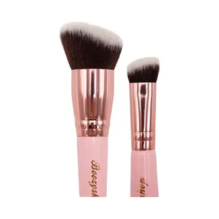 Boozyshop ® Foundation Kwast Soft Pink & Gold - Ook Geschikt Voor Contour - Make-up Kwasten - Flawless Applicatie - Multifunctional Blending Brush