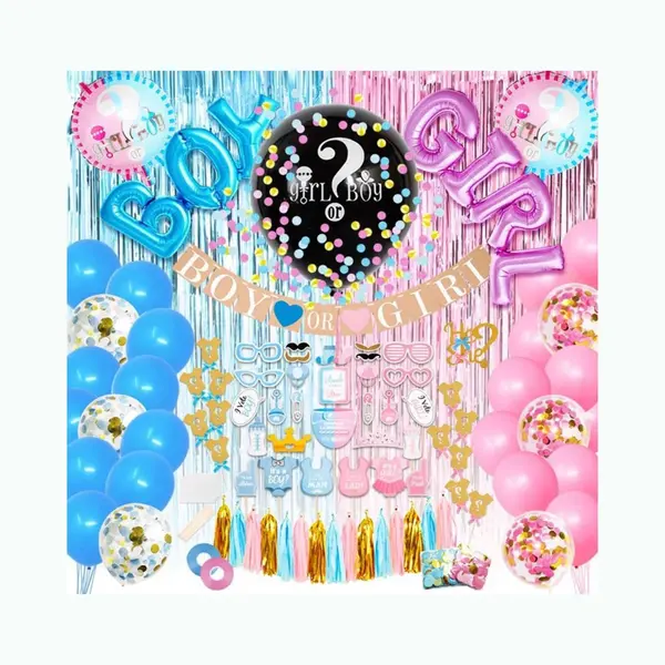 Gender Reveal Party 95-delig - Gender Reveal Versiering - Gender Reveal Ballon - Mom To Be - Mommy To Be Sjerp - Its A Boy - Its A Girl - Boy Or Girl thumbnail