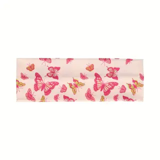 Haarsoires Haarband Stof 8cm - Vlinder Print - Creme Roze Groen