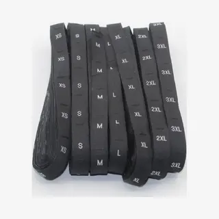 Set Van 7*500 Maatlabels/Maatetiketten Xs Sml Xl 2XL 3XL - Totaal 3500 Stuks, Kleur Zwart