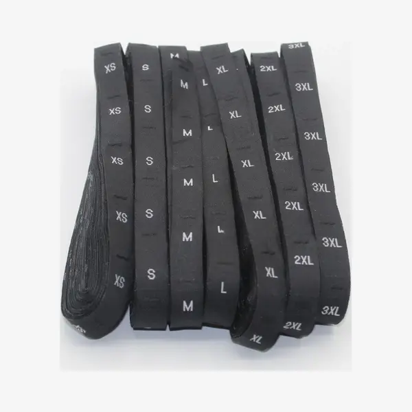 Set Van 7*500 Maatlabels/Maatetiketten Xs Sml Xl 2XL 3XL - Totaal 3500 Stuks, Kleur Zwart thumbnail