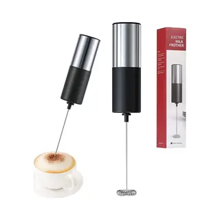 TuttoBello Elektrische Melkopschuimer - Melk Opschuimer Handmatig - Koffie Mini Mixer - Draadloos Op Batterijen - Zonder Stekker - Handig Op De Camping - Rvs -