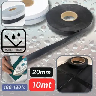 Merkloos ‘ 10 Meter Waterdichte Afdichtingstape Voor Naden Om Op Te Strijken, Breedte 20MM, Kleur Zwart, Hotfix