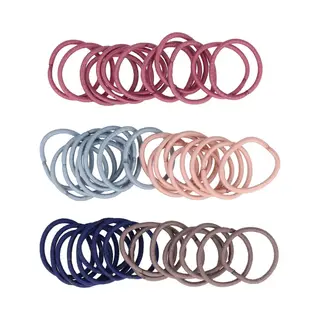 Haarsoires Haarelastiekjes Mini 2cm - Dun - Zonder Metaal - Roze Blauw Bruin- Set Van 50 - Kleine Haar Elastiekjes Voor Vlechtjes & Staartjes